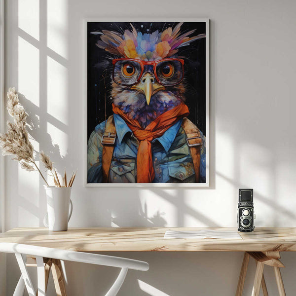 Tablou înramat „Bird Watercolor Animal Art (1)” de Justyna Jaszke