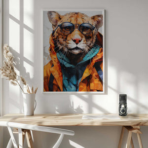 Tablou înramat „Cheetah Watercolor Animal Art” de Justyna Jaszke