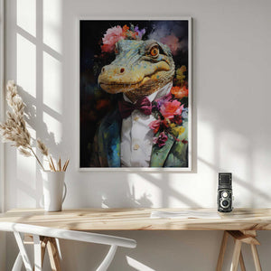 Tablou înramat „Crocodile Watercolor Animal Art” de Justyna Jaszke