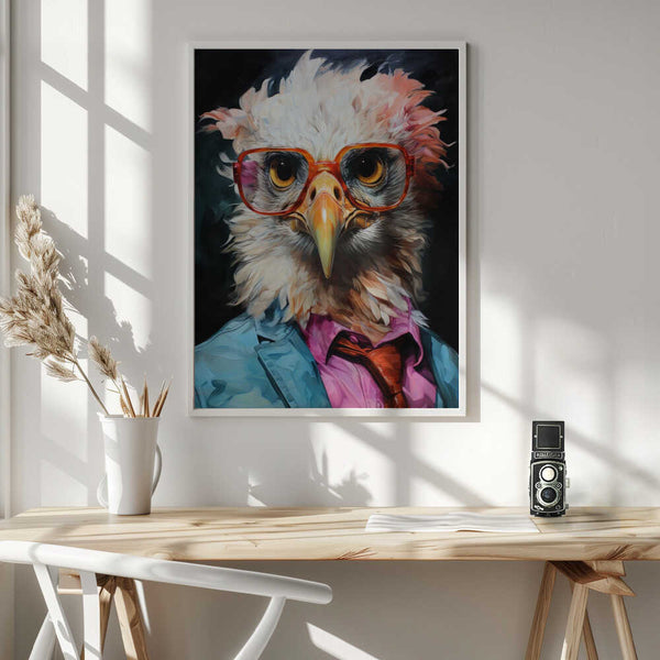 Tablou înramat „Dove Watercolor Animal Art” de Justyna Jaszke