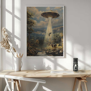 Tablou înramat „Alien Cowspiracy” de Dikhotomy
