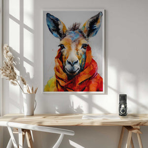 Tablou înramat „Donkey Watercolor Animal Art” de Justyna Jaszke