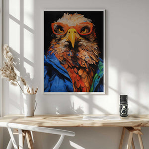 Tablou înramat „Eagle Hipster Watercolor Animal Art” de Justyna Jaszke