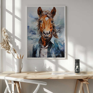Tablou înramat „Horse Watercolor Animal Art” de Justyna Jaszke