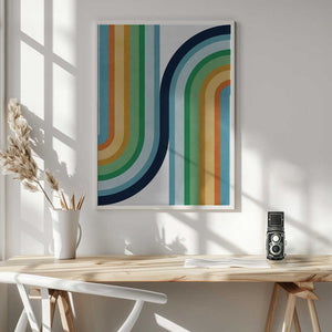 Tablou înramat „Colorful curved lines 2” de Vitor Costa