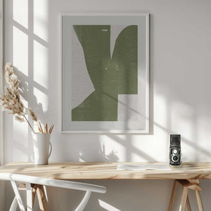Tablou înramat „Green Abstract Form” de THE MIUUS STUDIO