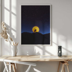 Tablou înramat „The Rider and the Moon” de Taudalpoi