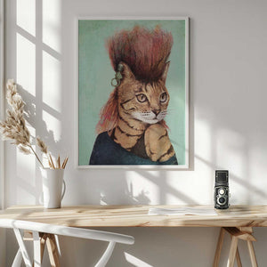 Tablou înramat „Stylish Tabby Cat” de Mike Koubou