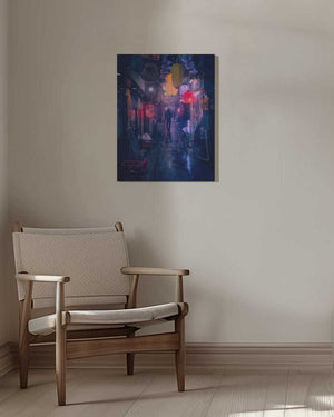 Tablou canvas „Tokyo Blue Rain” de Javier de la Torre