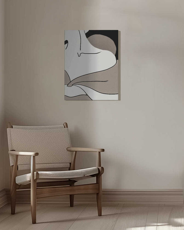 Tablou canvas „matisse_shoulder_vector_002_Black” de Pictufy Studio II