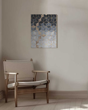 Tablou canvas „Soft Blue Gradient Cubes” de Elisabeth Fredriksson