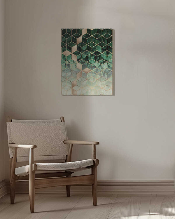 Tablou canvas „Leaves And Cubes” de Elisabeth Fredriksson