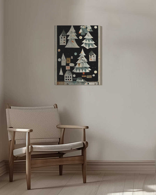 Tablou canvas „A Paper Village At Night” de Treechild