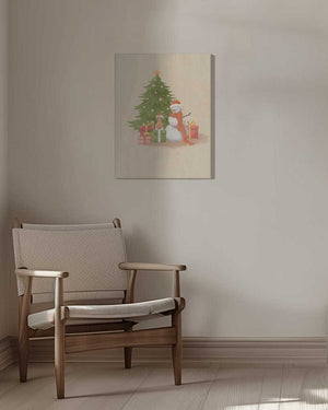 Tablou canvas „Snowman And Cat” de Xuan Thai