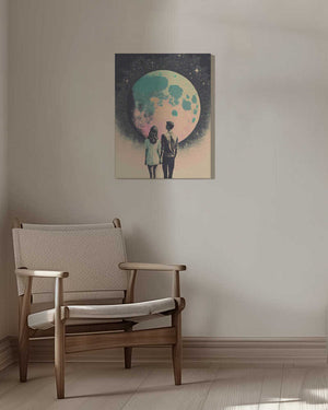 Tablou canvas „Lunar Lovers' Journey” de Treechild