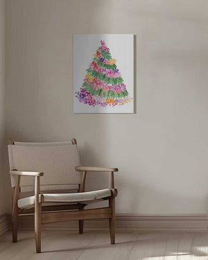 Tablou canvas „Floral watercolor Christmas tree” de Rosana Laiz Blursbyai