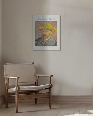 Tablou canvas „Self Portrait With Straw Hat” de Vincent Van Gogh