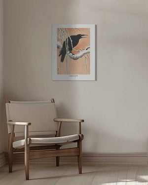 Tablou canvas „Crow On Snowy Branch” de Ohara Koson