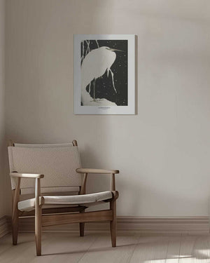 Tablou canvas „Heron In The Snow” de Ohara Koson