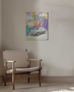 Tablou canvas „Vintage Car in the Desert” de Aylin Demir
