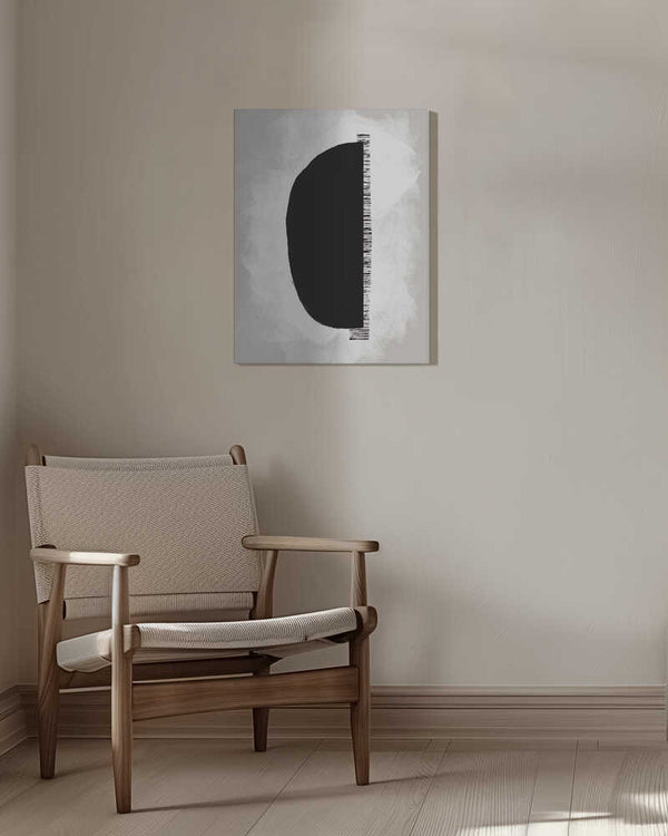 Tablou canvas „Black Shape Against A Textured White Background” de uplusmestudio