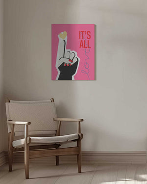 Tablou canvas „It's All Love Hand Pink” de Frances Collett