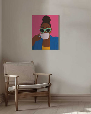 Tablou canvas „Women Drinking Coffee” de Carelle N'guessan