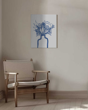 Tablou canvas „Blue Vase Bouquet” de Athene Fritsch