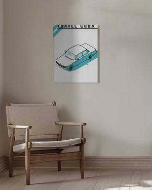 Tablou canvas „Travel Cuba Blue Car” de jay stanley