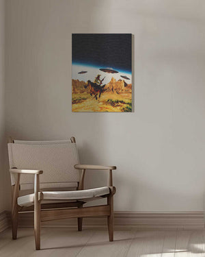 Tablou canvas „UFO Space Chase” de Taudalpoi