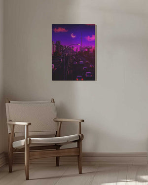 Tablou canvas „Neon Dusk” de Ritvik takkar