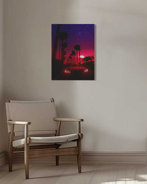 Tablou canvas „Neon Sunset Drive” de Ritvik takkar