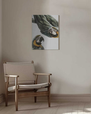Tablou canvas „Vibrant Parrot Duo” de Shot by Clint