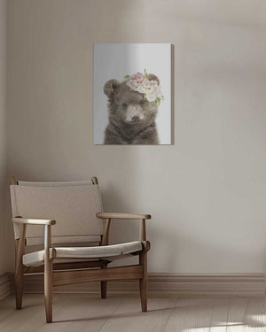 Tablou canvas „Floral Baby Bear” de Lola Peacock