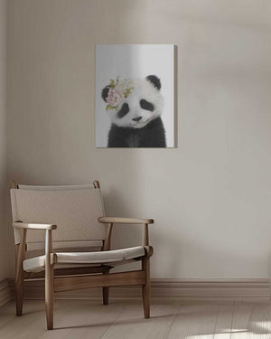 Tablou canvas „Floral Baby Panda” de Lola Peacock