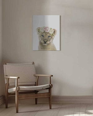 Tablou canvas „Floral Baby Lion” de Lola Peacock