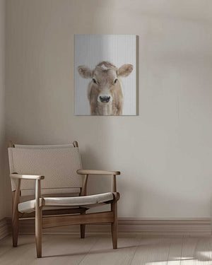 Tablou canvas „Peekaboo Baby Cow” de Lola Peacock