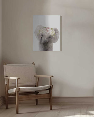 Tablou canvas „Floral Baby Elephant” de Lola Peacock