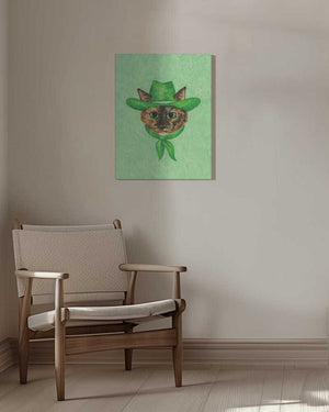 Tablou canvas „Tilly The Cowgirl Tortie Cat” de Anyone Can Yeehaw