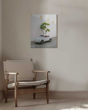 Tablou canvas „Pastel Volskwagen Beetle in the streets of Oaxaca Mexico” de Raisa Zwart