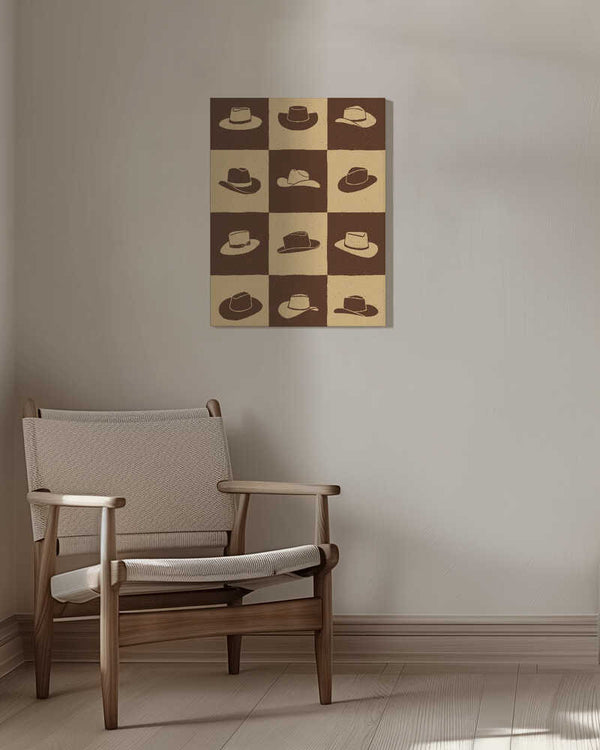 Tablou canvas „Cowboy Checkerboard” de Anyone Can Yeehaw