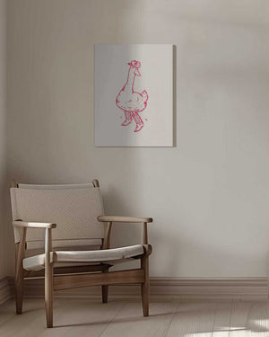 Tablou canvas „Duck wearing Western Boots in pink” de Tara Royle