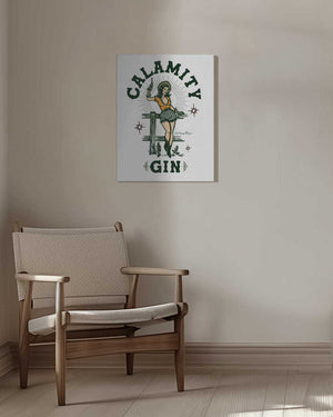 Tablou canvas „Calamity Gin Funny Retro Western Cowgirl Art” de The Whiskey Ginger