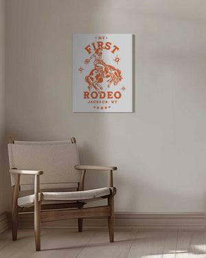 Tablou canvas „My First Rodeo Jackson Wyoming Horseback Cowgirl” de The Whiskey Ginger