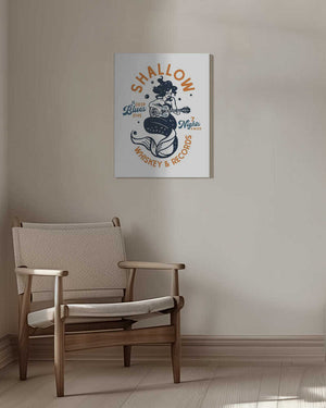 Tablou canvas „Shallow Whiskey &amp; Records Dive Bar Music Mermaid” de The Whiskey Ginger