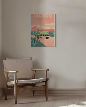 Tablou canvas „Jalisco Mexico Vintage Travel Poster” de The Whiskey Ginger