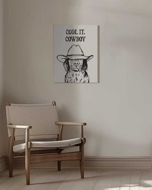 Tablou canvas „Cool it Cowboy Black” de Tara Royle