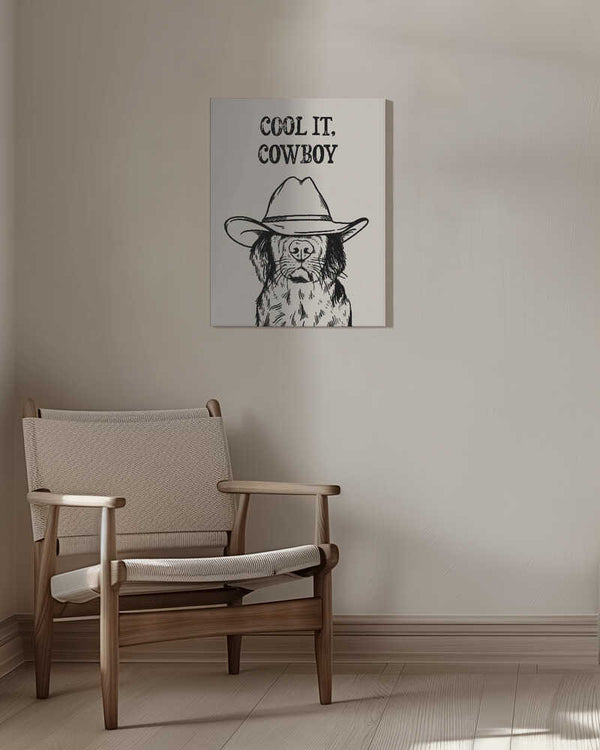 Tablou canvas „Cool it Cowboy Black” de Tara Royle