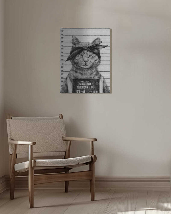 Tablou canvas „Cat In A Police Lineup” de Mike Koubou