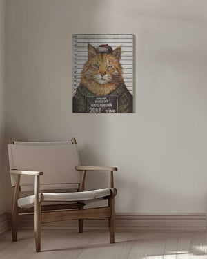 Tablou canvas „Cat In A Police Lineup” de Mike Koubou